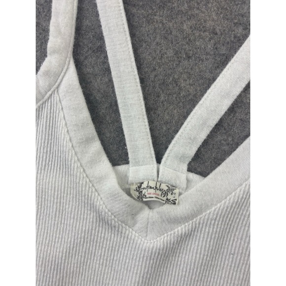 Free People Intimately Women's Tank Size L Ribbed Strappy Stretch Athleisure SEE - Picture 4 of 6